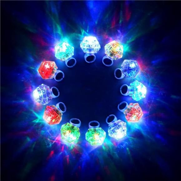 Flashing Led Light up Rings Bachelorette Party Favors Ring Toys Grow in The Dark - Picture 4 of 7